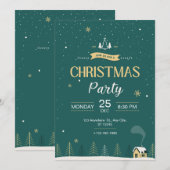 Groen Modern Kerstfeest Kaart (Voorkant / Achterkant)