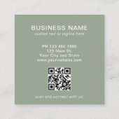 Groen modern logo QR-code vierkant visitekaartje (Achterkant)