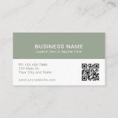 Groen Modern Logo QR Code Zakelijke Kaart Visitekaartje (Achterkant)