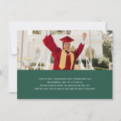 Groen Modern Minimalistisch Afstuderen Aankondigin Kaart (Achterkant)