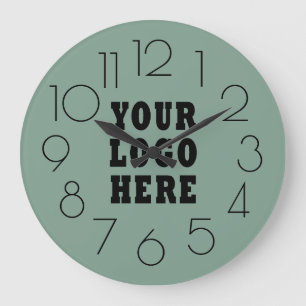 Groen modern minimalistisch bedrijfslogo  grote klok