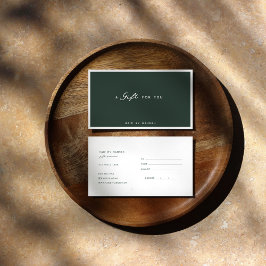 Groen | Modern Minimalistisch Cadeaubon Visitekaartje