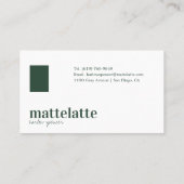 Groen | Modern minimalistische legant professional Visitekaartje (Achterkant)