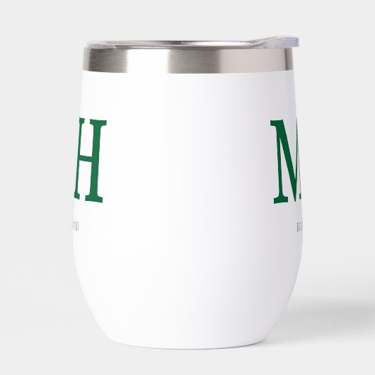 Groen Modern Monogram Chic Bruidsfeest Bruidsmeisj (Links)