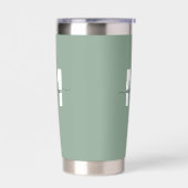 Groen Modern Monogram Naam Geïsoleerde Drinkbeker (Links)