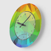 Groen modern mozaïekgeometrisch patroon grote klok (Hoek)