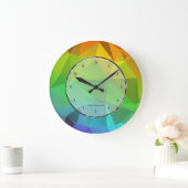 Groen modern mozaïekgeometrisch patroon grote klok (Huis)