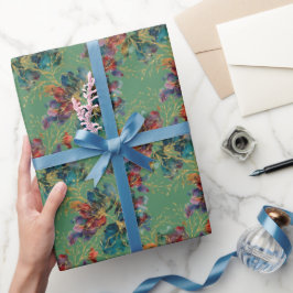 Groen modern multicolor met nepschittering cadeaupapier