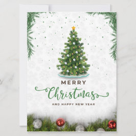 Groen Modern Prettig Kerstfeest Feestdagenkaart