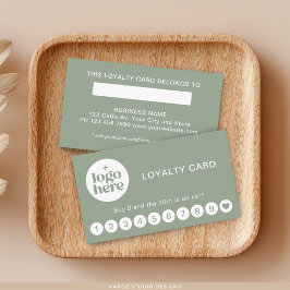 Groen Modern Professioneel Logo Loyalty Card Visitekaartje