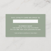 Groen Modern Professioneel Logo Loyalty Card Visitekaartje (Achterkant)