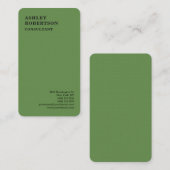 Groen Modern Professioneel Stijlvol Trend Minimali Visitekaartje (Voorkant / Achterkant)