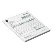 Groen Modern Professioneel Zakelijk Factuurformuli Notitieblok (Schuin)