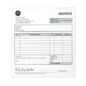 Groen Modern Professioneel Zakelijk Factuurformuli Notitieblok (Voorkant)