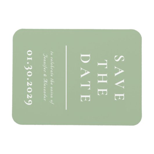 Groen Modern Save the Date Magnet Magneet (Horizontaal)
