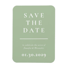 Groen Modern Save the Date Magnet Magneet