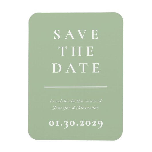 Groen Modern Save the Date Magnet Magneet (Verticaal)