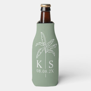 Groen Modern Script Gepersonaliseerde Groomsmen Fl Flesjeskoeler