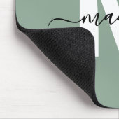 Groen Modern Script Naam Monogram Muismat (Hoek)