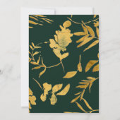 Groen Modern Script Paren Douche Faux Gold Foto Kaart (Achterkant)