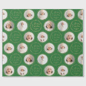 Groen modern script Prettig kerstfeest familie 6 f Cadeaupapier (Vlak)
