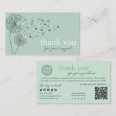 Groen Modern Script QR-code, dank u Visitekaartje (Voorkant / Achterkant)