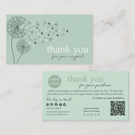 Groen Modern Script QR-code, dank u Visitekaartje