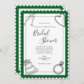 Groen Modern Vrijgezellenfeest Kaart (Voorkant / Achterkant)