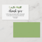 Groen, Modern zwart script, bruiloft Dank u Informatiekaartje (Voorkant / Achterkant)