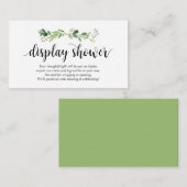 Groen, modern zwart script, display douche informatiekaartje (Voorkant / Achterkant)