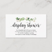 Groen, modern zwart script, display douche informatiekaartje (Voorkant)