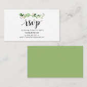 Groen, Modern Zwart Script, online RSVP Informatiekaartje (Voorkant / Achterkant)