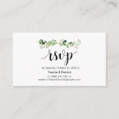 Groen, Modern Zwart Script, online RSVP Informatiekaartje (Voorkant)