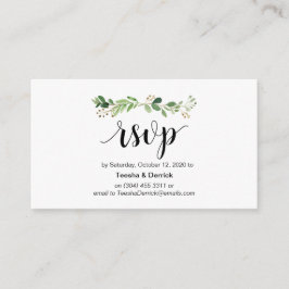 Groen, Modern Zwart Script, online RSVP Informatiekaartje