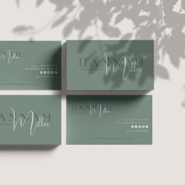 Groen | Moderne Elegante Minimalistische QR-code  Visitekaartje