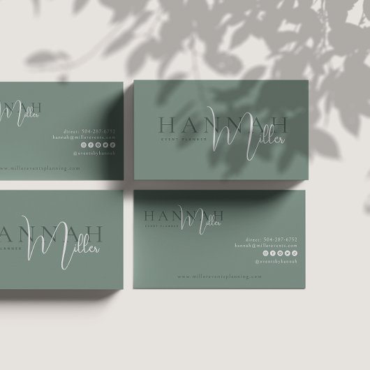 Groen | Moderne Elegante Minimalistische QR-code  Visitekaartje
