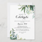 Groen Moderne Kalligrafie Laten we feest vieren Kaart (Voorkant)