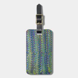 Groen Moderne Marmering Molly's Tuinpatroon Bagagelabel