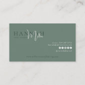 Groen | Moderne minimalistische QR-code voor legan Visitekaartje (Achterkant)