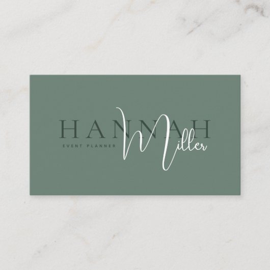 Groen | Moderne minimalistische QR-code voor legan Visitekaartje (Voorkant)