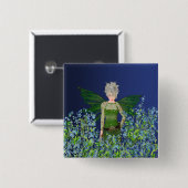 Groen moeras - Vergeet me niet - Niet Vierkante Button 5,1 Cm (Voorkant /achterkant)