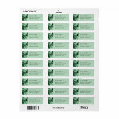 Groen monochromatisch Blooms Floral Mailing Label (Full Sheet)