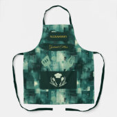 Groen monochroom Abstract - Elegante keukenkledij Schort (Voorkant)