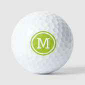 Groen monogram - Aangepaste Golf Balls Golfballen (Voorkant)