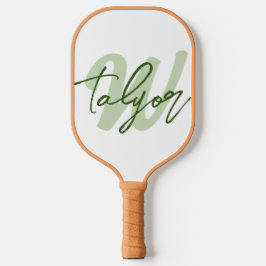 Groen monogram aangepaste naam en initiaal pickleball paddle