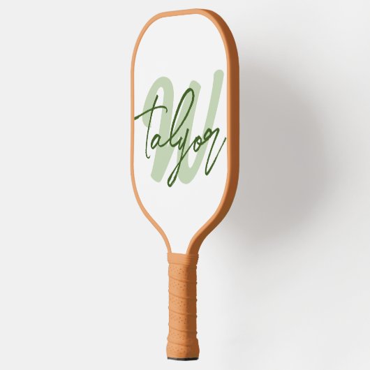 Groen monogram aangepaste naam en initiaal pickleball paddle (Links)