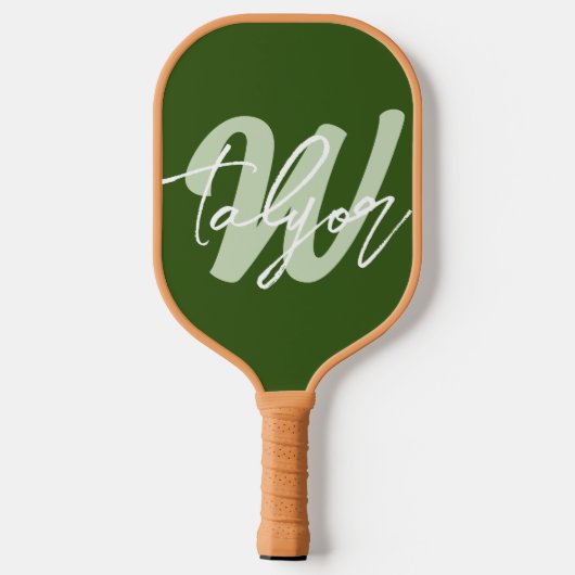 Groen monogram aangepaste naam en initiaal pickleball paddle (Achterkant)
