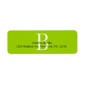 Groen Monogram B retouradreslabels Etiket (Voorkant)