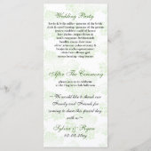 groen monogram bruiloft programma programmakaart (Achterkant)