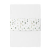 Groen Monogram Bruiloft Uitnodiging Belly Band Uitnodigingen Wikkel (Achterkant Voorbeeld)